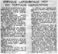 Enrique Lafourcade hoy en tertulia cervantina.