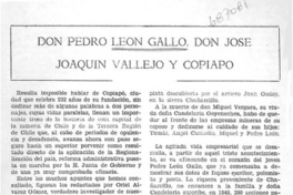 Don Pedro León Gallo, don José Joaquín Vallejo y Copiapó.