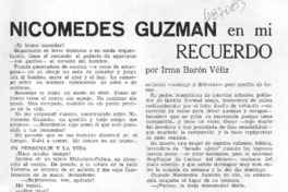 Nicomedes Guzmán en mi recuerdo