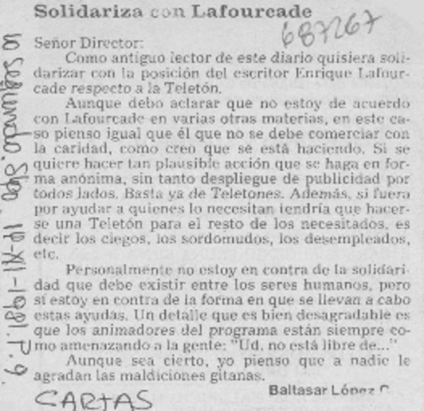 Solidariza con Lafourcade