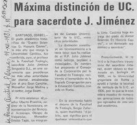 Máxima distinción de UC para sacerdorte J. Jiménez.