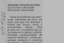 Animales literarios de Chile.