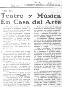 Teatro y música en Casa del Arte.