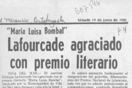Lafourcade agraciado con premio literario.