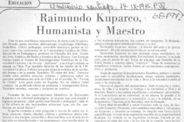 Raimundo Kupareo, humanista y maestro