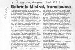 Gabriela Mistral, franciscana