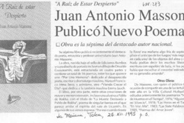 Juan Antonio Massone publicó nuevo poemario.