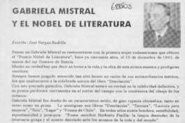 Gabriela Mistral y el Nobel de literatura