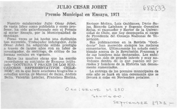 Julio César Jobet.