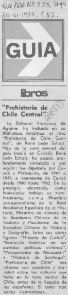 Prehistoria de Chile Central".