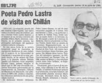 Poeta Pedro Lastra de visita en Chillán.