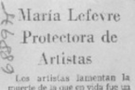 María Lefreve protectora de artistas.