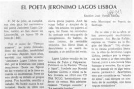 El poeta Jerónimo Lagos Lisboa