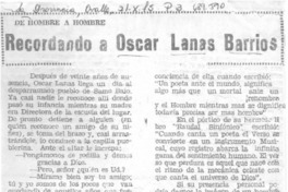 Recordando a Oscar Lanas Barrios
