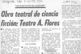 Obra teatral de ciencia ficción, teatro A. Flores.