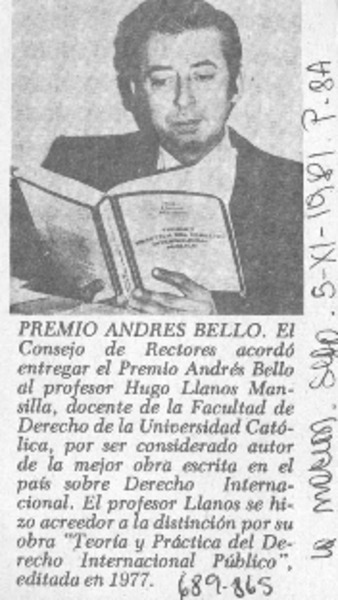 Premio Andrés Bello.