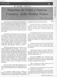 Manchas de color y nuevos cuentos, Julio Molina Núñez.