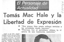 Tomás Mac Hale y la libertad de expresión : [Entrevista]