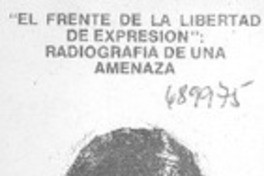 "El Frente de la libertad de expresión" radiografía de una amenaza.