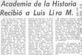Academia de la Historia recibió a Luis Lira M.