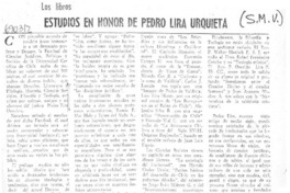 Estudios en honor de Pedro Lira Urquieta