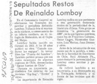 Sepultados restos de Reinaldo Lomboy.