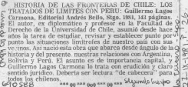 Historia de las fronteras de Chile: Los tratados de límites con Perú.