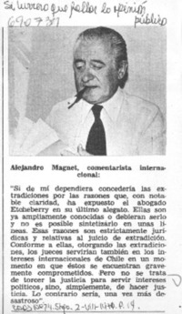 Alejandro Magnet, comentarista internacional.