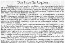 Don Pedro Lira Urquieta.