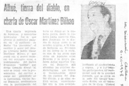 Alhué, tierra del diablo, en charla de Oscar Martínez Bilbao.