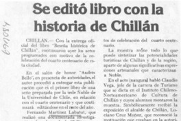 Se editó libro con la historia de Chillán.
