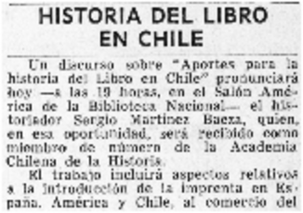 Historia del libro en Chile.