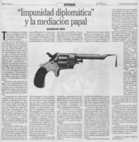Impunidad diplomática" y la mediación papal