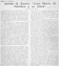 James O. Swain: "Juan Marín. El hombre y su obra"