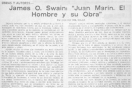 James O. Swain: "Juan Marín. El hombre y su obra"