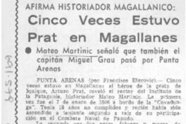 Cinco veces estuvo Prat en Magallanes