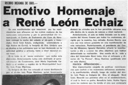 Emotivo homenaje a René León Echaiz.