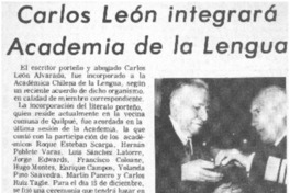 Carlos León integrará Academia de la Lengua.