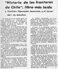 Historia de las fronteras de Chile", libro más leído.
