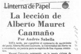 La lección de Alberto Mauret Caamaño