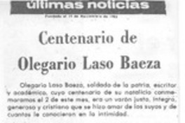 Centenario de Olegario Laso Baeza