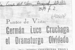 Germán Luco Cruchaga el dramaturgo olvidado