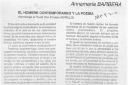 El hombre contemporáneo y la poesía  [artículo] Anamaría Barbera.