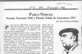Pablo Neruda  [artículo] Inés Pedraza Zúñiga.