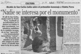 "Nadie se interesa por el monumento"  [artículo] Rodrigo González.