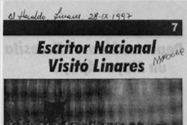 Escritor nacional visitó Linares  [artículo].