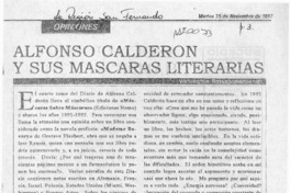 Alfonso Calderón y sus máscaras literarias  [artículo] Wellignton Rojas Valdebenito.