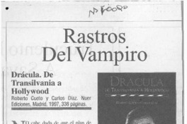 Rastros del vampiro  [artículo] Orlando Walter Muñoz.