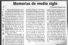 Memorias de medio siglo  [artículo] Fernando Arriagada Cortés.