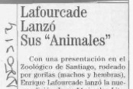 Lafourcade lanzó sus "animales"  [artículo].